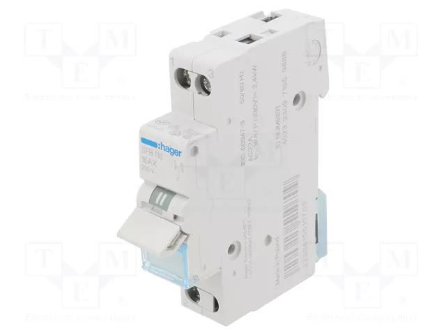 Module: toggle switch; Poles: 1; 230VAC; 16A; IP20; Stabl.pos: 3 HAGER SFB116