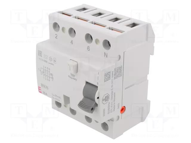 RCD breaker; Inom: 25A; Ires: 30mA; Poles: 4; 230V,400V; IP20; EFI ETI POLAM 002061651