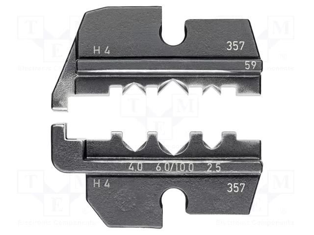 Crimping jaws; solar connectors type HELIOS H4; photovoltaics KNIPEX KNP.974959