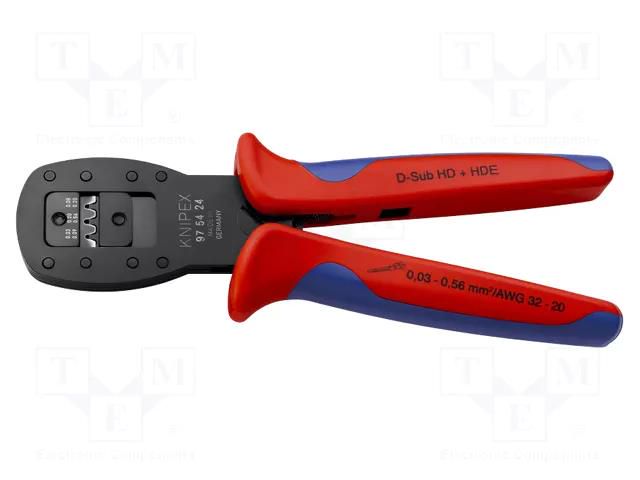 Tool: for crimping; terminals D-Sub connectors; 0.03÷0.56mm2 KNIPEX KNP.975424