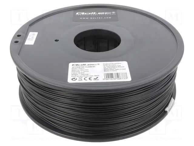 Filament: ABS PRO; 1.75mm; black; 220÷260°C; 1kg QOLTEC Q-ABS-PRO-1.75/BK