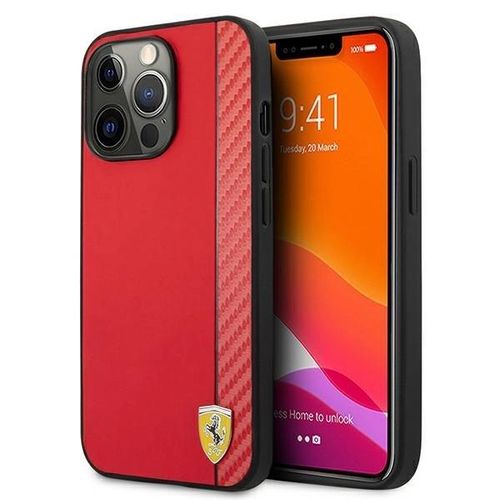 Ferrari FESAXHCP13XRE iPhone 13 Pro Max 6.7&quot; red/red hardcase On Track Carbon Stripe, Ferrari 3666339026509 3666339026509