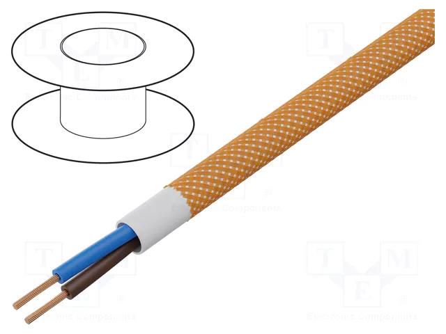 Wire; YTLY; 2x0.5mm2; round; stranded; Cu; textile; bright orange ESPE OP-DC-2X0.50-BOR