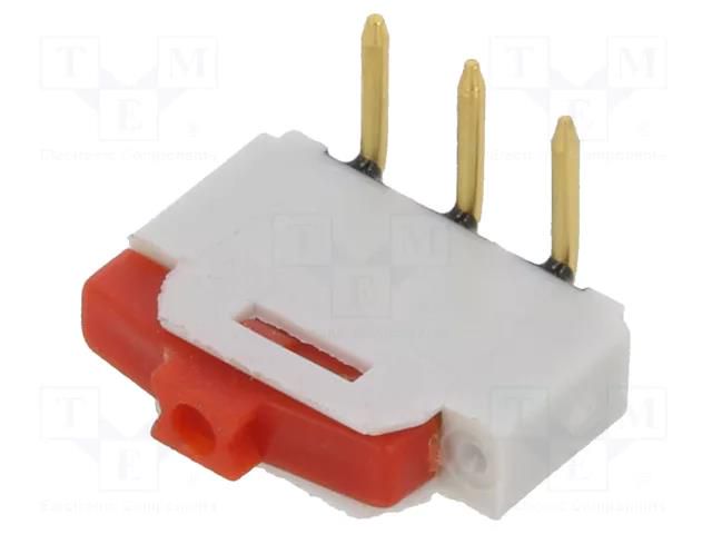Switch: slide; Pos: 2; 0.001A/0.01VDC; THT; Leads: for PCB,angled PTR HARTMANN SX254LH