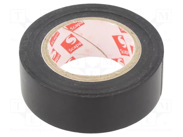 Tape: electrical insulating; W: 19mm; L: 10m; Thk: 0.15mm; black SCAPA SCAPA-6022-19/10BK
