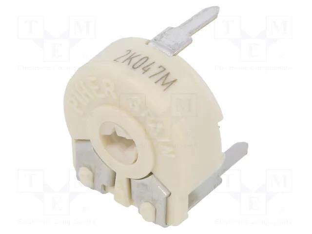 Potentiometer: mounting; single turn,horizontal; 2kΩ; 330mW; ±20% PIHER PTC10LV10-202A20