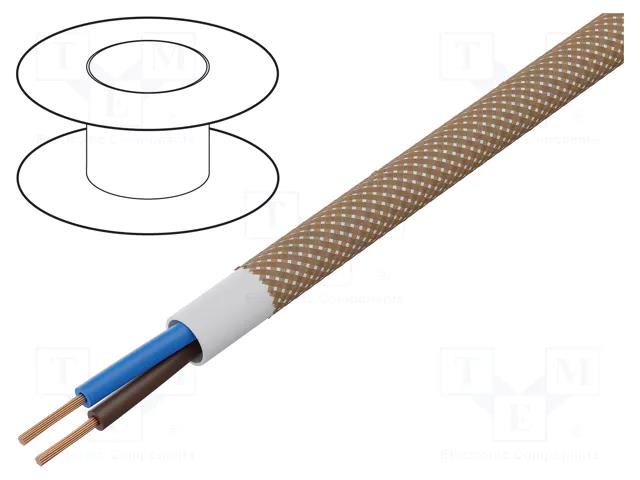 Wire; H03VV-F,OMY; 2x0.75mm2; round; stranded; Cu; PVC; textile ESPE OP-AC-2X0.75-LBR