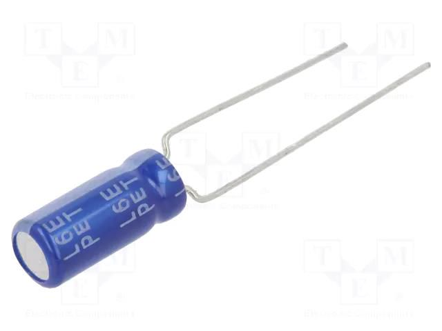 Capacitor: electrolytic; THT; 4.7uF; 100VDC; Ø5x11mm; ±20%; 2000h SAMWHA SD2A475M05011PA
