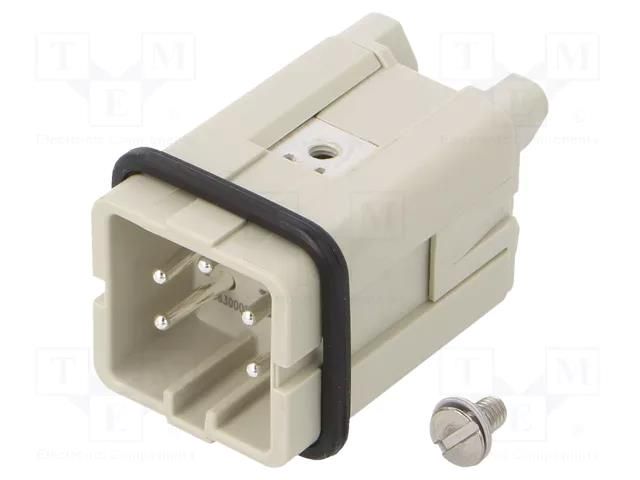 Connector: rectangular; male; HDC; PIN: 5; 16A; 600V; 4+PE; size 1 WEIDMÜLLER 1498300000