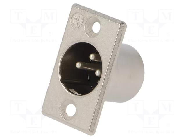Connector: XLR; socket; male; PIN: 3; straight; soldering; silver NEUTRIK NTR-NC3MP