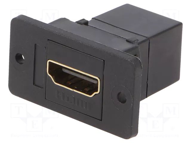 Coupler; HDMI socket,both sides; Slim; gold-plated; 29mm; plastic CLIFF CP30600GX
