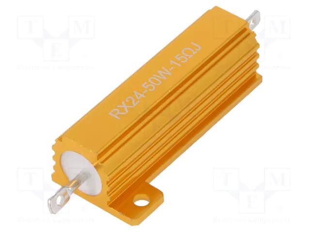 Resistor: wire-wound; with heatsink; 15Ω; 50W; ±5%; 50ppm/°C SR PASSIVES AHP50W-15RJ