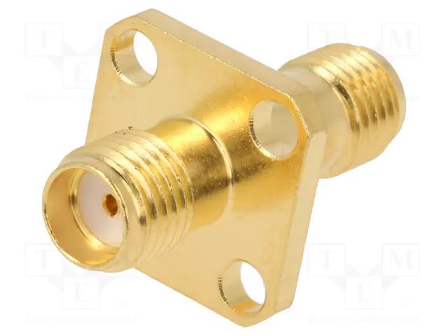 Coupler; SMA female,both sides; straight; 50Ω; PTFE; gold-plated AMPHENOL RF 132340