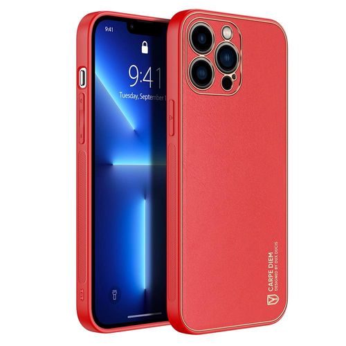 Dux Ducis Yolo elegant case made of soft TPU and PU leather for iPhone 13 Pro Max red, Dux Ducis 6934913045817 6934913045817