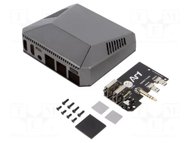 Enclosure: for computer; Raspberry Pi 4 B; aluminium; grey ARGON ARG-15391
