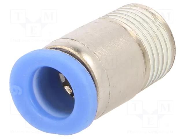 Push-in fitting; straight; -0.95÷10bar; nickel plated brass PNEUMAT POCR-186