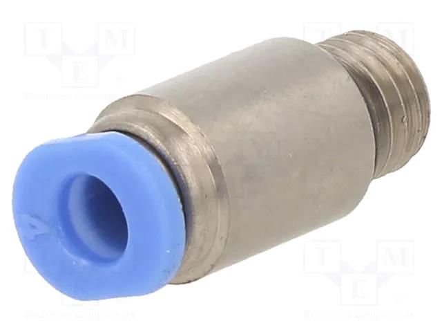 Push-in fitting; straight; -0.95÷10bar; nickel plated brass PNEUMAT POC-74