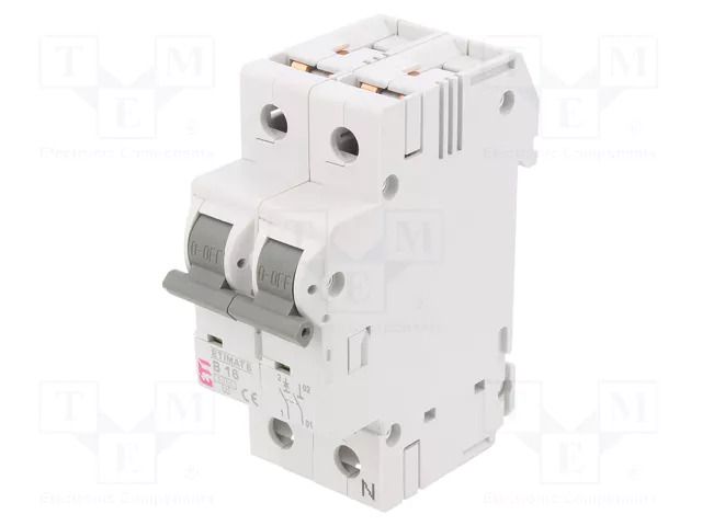 Circuit breaker; 230/400VAC; Inom: 16A; Poles: 1+N; Charact: B; 6kA ETI POLAM 002112516