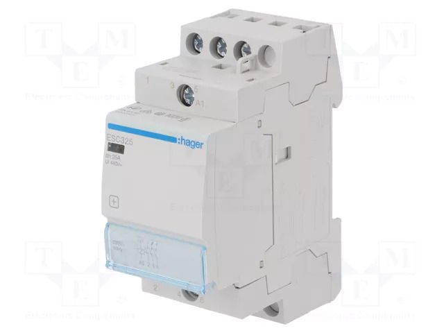 Contactor: 3-pole installation; 25A; 230VAC; NO x3; ESC; -10÷50°C HAGER ESC325