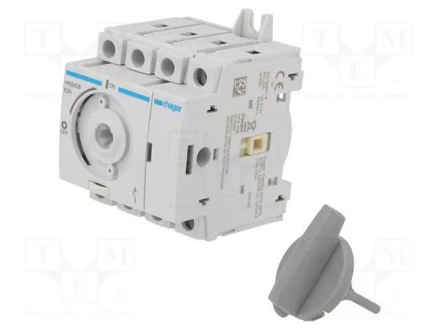 Switch-disconnector; Poles: 4; for DIN rail mounting; 63A; 415VAC HAGER HAB406