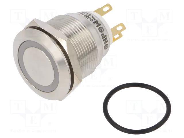 Switch: vandal resistant; Pos: 2; SPDT; 3A/220VAC; 5A/24VDC; IP65 ONPOW LAS1GQ22-11EY24VS