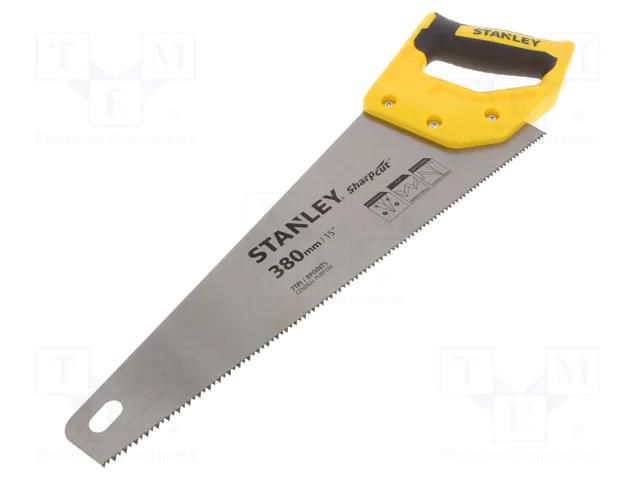 Saw; manual; wood; 7teeth/inch; SHARPCUT™; 380mm STANLEY STL-STHT20366-1