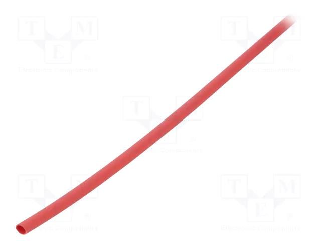 Heat shrink sleeve; glueless; 2: 1; 2.4mm; L: 1m; red; polyolefine TASKER GTM2412R