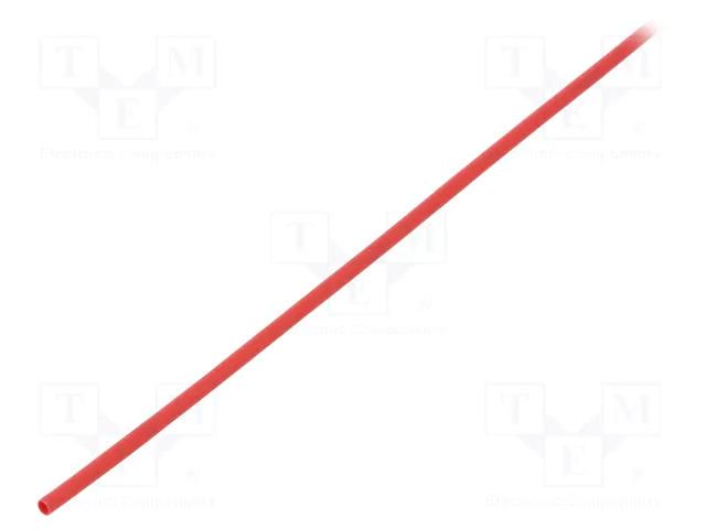 Heat shrink sleeve; glueless; 2: 1; 1.2mm; L: 1m; red; polyolefine TASKER GTM1206R