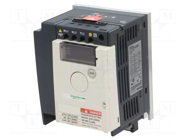Inverter; 2.2kW; 3x230VAC; 3x200÷240VAC; Programming: keypad,PC SCHNEIDER ELECTRIC ATV12PU22M3