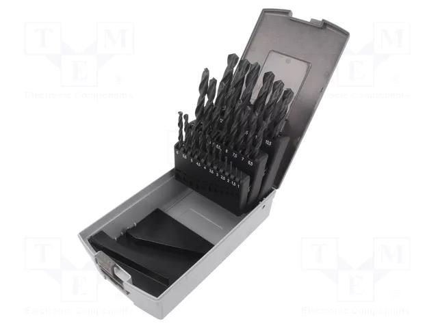 Drill set; for metal; high speed steel ruled HSS-R; plastic box BAHCO SA.4515-SET-25