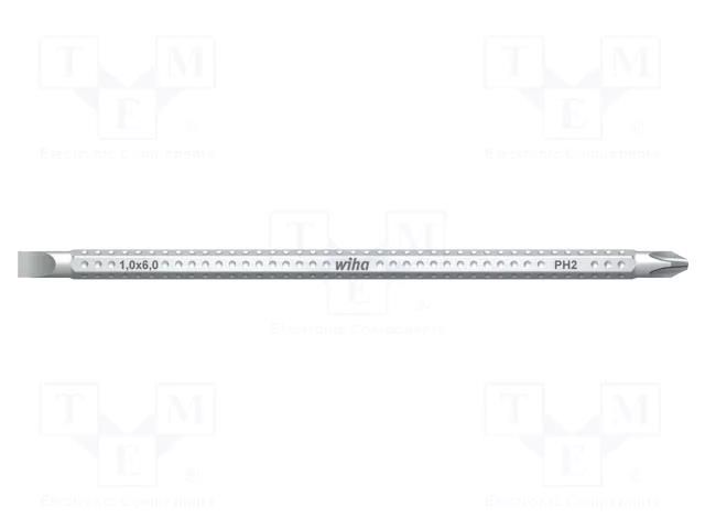 Interchangeable blade; Phillips,slot; PH2,6x1mm; SYSTEM 6 WIHA WIHA.00666