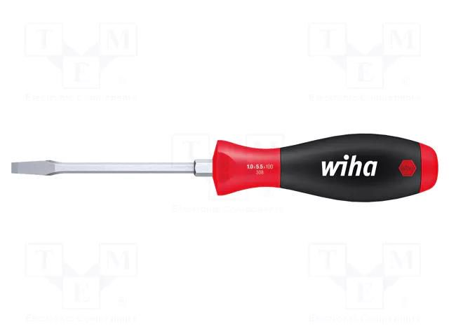 Screwdriver; assisted with a key; slot; 5.5x1mm; SoftFinish® WIHA WIHA.00733