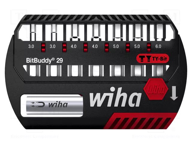 Kit: screwdriver bits; plastic cassette; hex key; Holder: C6,3mm WIHA WIHA.42135