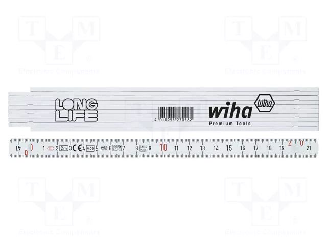 Folding ruler; L: 2m; Width: 15mm; white WIHA WIHA.27057