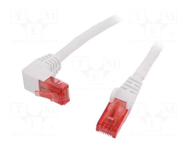 Patch cord; RJ45 plug,RJ45 down angled plug; U/UTP; 6; stranded Goobay U/UTP6-90-050WH