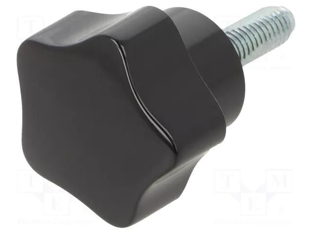 Knob; Ø: 25mm; Ext.thread: M5; 16mm; H: 21mm; duroplast PF; VC.192-P ELESA+GANTER VC.192/25P-M5X16
