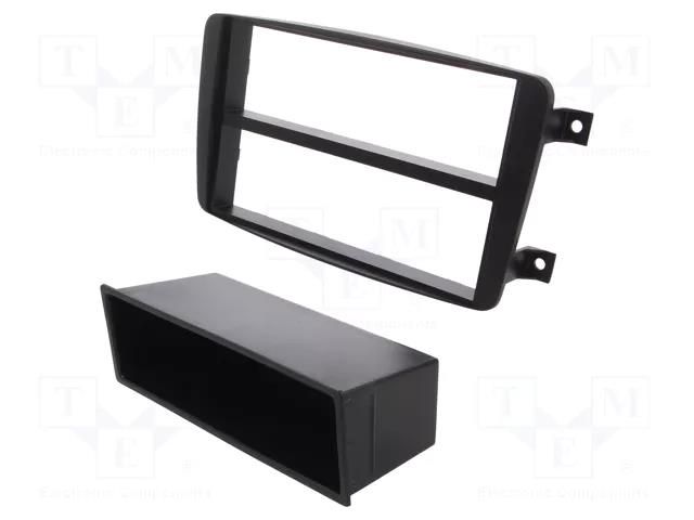 Radio frame; Mercedes; 2 ISO; black PER.PIC. RAM-40.290
