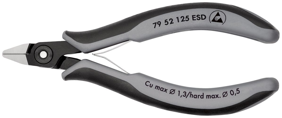 KNIPEX 79 52 125 ESD Precision Electronics Side Cutter ESD with multi-component handles burnished 125 mm 79 52 125 ESD 4003773065159