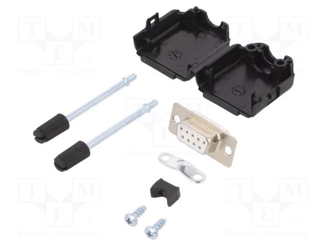 Connector: D-Sub; PIN: 9; plug; female; soldering; for cable; white ENCITECH DPPK09-BK-DBS-W-K