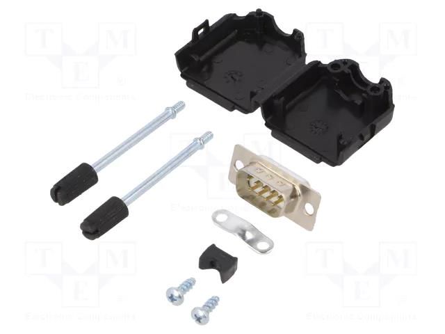 Connector: D-Sub; PIN: 9; plug; male; soldering; for cable; white ENCITECH DPPK09-BK-DBP-W-K