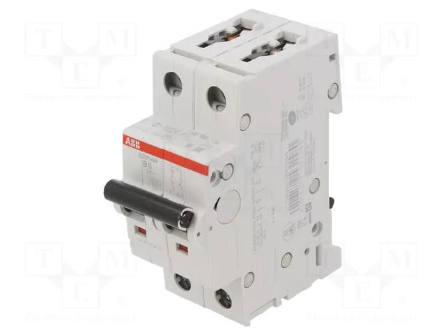 Circuit breaker; 230/400VAC; Inom: 6A; Poles: 1+N; Charact: B; 6kA ABB S201-B6-NA