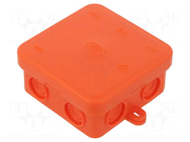 Enclosure: junction box; X: 75mm; Y: 75mm; Z: 36mm; polyetylene; IP55 OBO BETTERMANN OBO-2000059