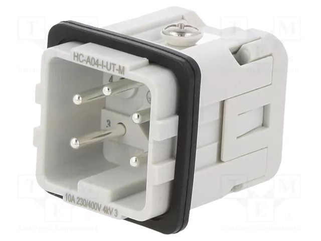 Connector: HDC; contact insert; male; PIN: 5; 10A; 500V; HEAVYCON PHOENIX CONTACT HC-A04-I-UT-M