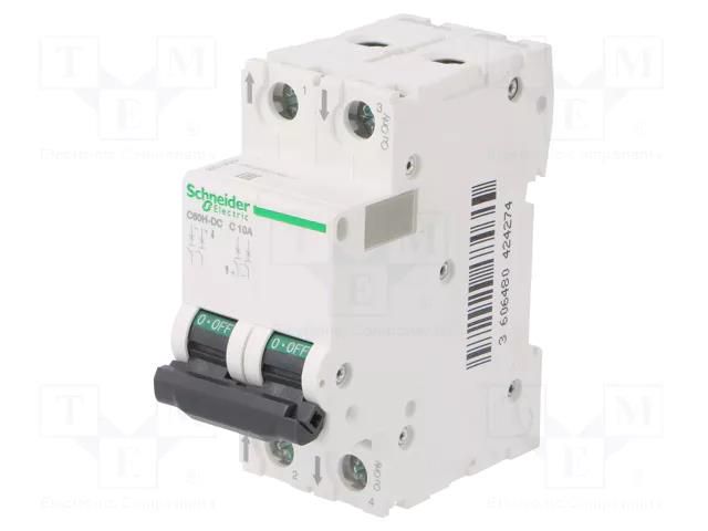 Circuit breaker; 500VDC; Inom: 10A; Poles: 2; Charact: C; 20kA; IP20 SCHNEIDER ELECTRIC A9N61528