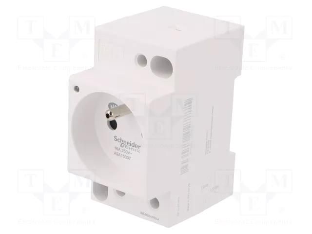 E-type socket; 250VAC; 16A; for DIN rail mounting; ACTI9 SCHNEIDER ELECTRIC A9A15307