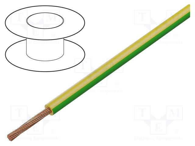 Wire; FLRY-B; 1x2.5mm2; stranded; Cu; PVC; yellow-green; 60V BQ CABLE FLRY-B2.50-YL/GR/1