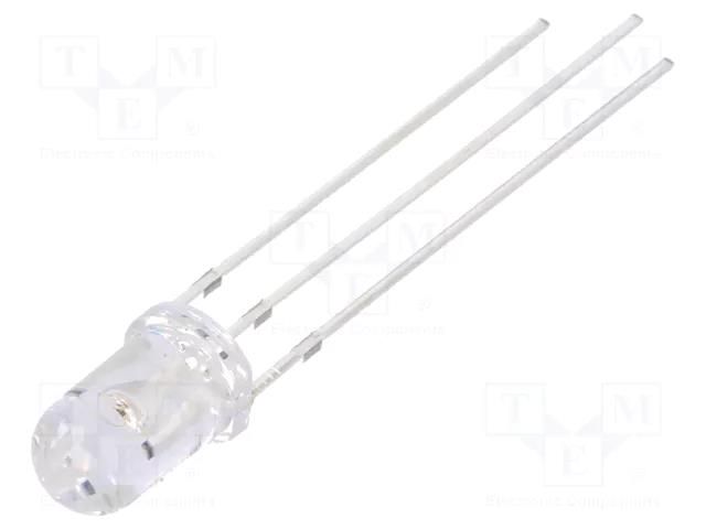 LED; yellow/blue; 5mm; 30°; Front: convex; 5VDC; No.of term: 3; round OPTOSUPPLY OSYBMC5B31A-5V