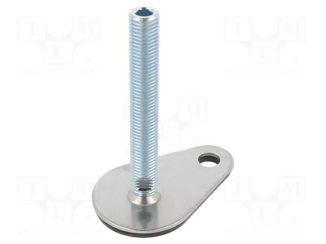 Foot; Base dia: 50mm; M16; steel; Plunger length: 125mm ELESA+GANTER GN42-50-M16-125A3U
