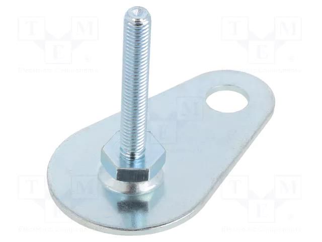 Foot; Base dia: 50mm; M8; steel; Plunger length: 50mm; Plating: zinc ELESA+GANTER GN42-50-M8-50-A0-S