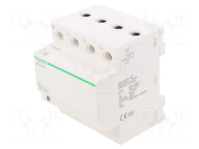 Surge arrester; Type 2; Poles: 3+N; for DIN rail mounting; IP20 SCHNEIDER ELECTRIC A9L15688